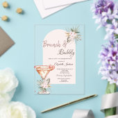 Martini Glas Hart Boho Bloemen Brunch & Bubbly Acryl Uitnodigingen (Insitu (Huwelijk))