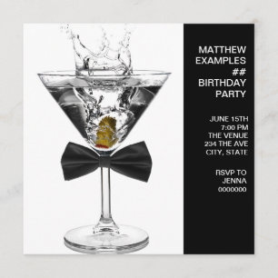 Martini Glas Man Elke Leeftijd Verjaardagsfeestje Kaart
