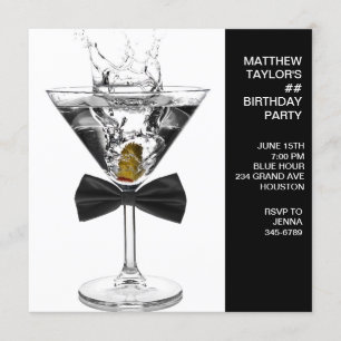 Martini Glas Mannen Elke Leeftijd Verjaardagsfeest Kaart