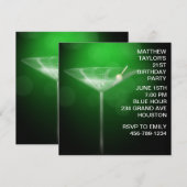 Martini Glas Mans 21e Verjaardagsfeestje Kaart (Voorkant / Achterkant)