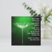 Martini Glas Mans 21e Verjaardagsfeestje Kaart (Staand voorkant)