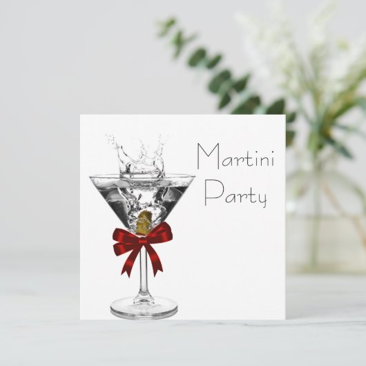 Martini Glas Martini Feest Uitnodigingen (Staand voorkant)