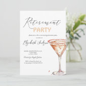 Martini Glas Pensioenfeest Kaart (Staand voorkant)