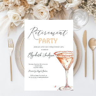 Martini Glas Pensioenfeest Kaart
