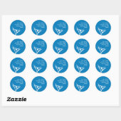 Martini glas silhouet adres label (blauw) (Vel)