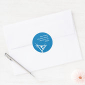 Martini glas silhouet adres label (blauw) (Envelop)