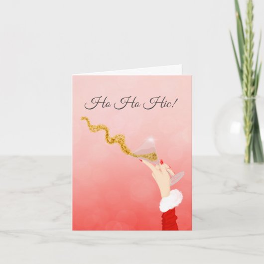 Martini Glas Spilling Kerstmis Glitter Co-werker Kaart (Voorkant)