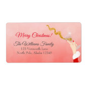 Martini Glas Spilling Kerstmis Glitter Party Etiket (Voorkant)