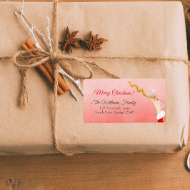 Martini Glas Spilling Kerstmis Glitter Party Etiket