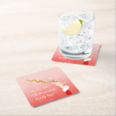 Martini Glas Spilling Kerstmis Glitter Party Kartonnen Onderzetters (Insitu)