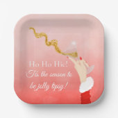 Martini Glas Spilling Kerstmis Glitter Party Papieren Bordje (Voorkant)