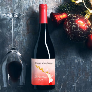 Martini Glas Spilling Kerstmis Glitter Party Wijn Etiket