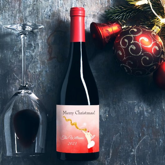 Martini Glas Spilling Kerstmis Glitter Party Wijn Etiket