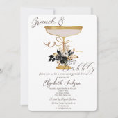 Martini Glas Zwart Rozen Brunch & Bubble Kaart (Voorkant)