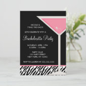 Martini Glass and Diamond Ring Bachelorette Party Kaart (Staand voorkant)
