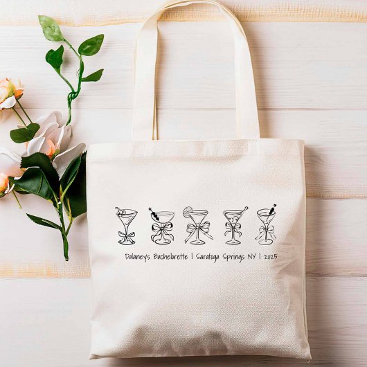 Martini Glass Bachelorette Party Bruidsmeisje Gift Tote Bag