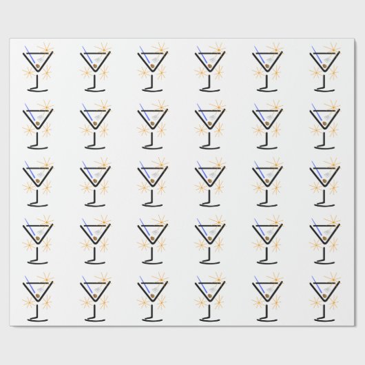 Martini Glass Cadeaupapier (Vlak)
