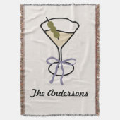 Martini Glass Chic Gepersonaliseerde achternaam Deken (Voorkant Verticaal)