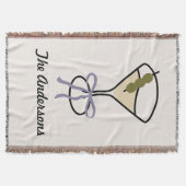 Martini Glass Chic Gepersonaliseerde achternaam Deken (Voorkant)