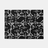 Martini Glass Design Retro Martinis Pattern Black Deurmat (Voorkant)