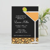 Martini Glass en Leopard Print Invitations Kaart (Staand voorkant)