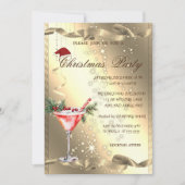 Martini Glass Gold Sparkle Corporate Christmas Kaart (Voorkant)