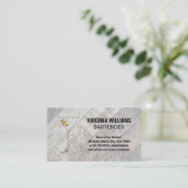 Martini Glass | Houten planken achtergrond Visitekaartje (Staand voorkant)