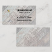 Martini Glass | Houten planken achtergrond Visitekaartje (Voorkant / Achterkant)