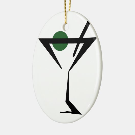 Martini Glass Keramisch Ornament (Links)