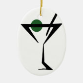 Martini Glass Keramisch Ornament (Voorkant)