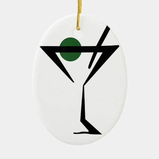 Martini Glass Keramisch Ornament (Voorkant)
