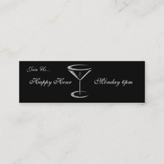 Martini Glass Metallic Happy Hour Visitekaartjes