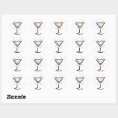 Martini Glass Ronde Sticker (Vel)