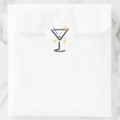 Martini Glass Ronde Sticker (Tas)