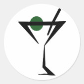 Martini Glass Ronde Sticker (Voorkant)