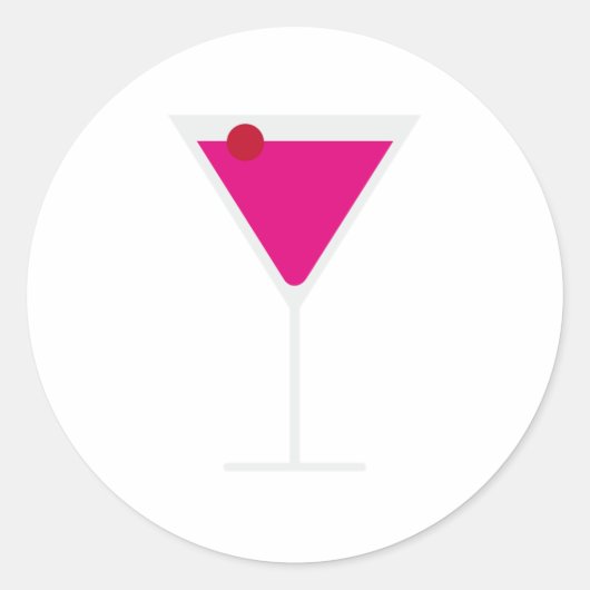 Martini Glass Ronde Sticker (Voorkant)