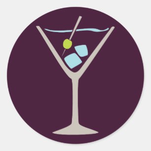 Martini Glass Ronde Sticker