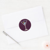 Martini Glass Ronde Sticker (Envelop)