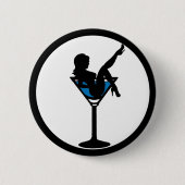 Martini glass silhouette bachelor party button (Voorkant)