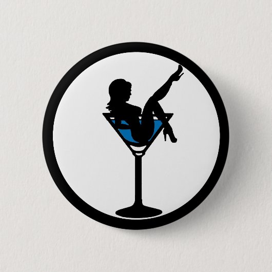 Martini glass silhouette bachelor party button (Voorkant)