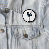 Martini glass silhouette bachelor party button (In situ)