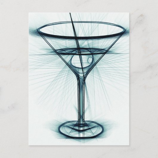 Martini Glass Sketch Briefkaart (Voorkant)
