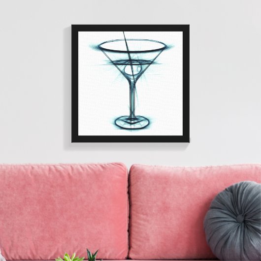 Martini Glass Sketch Canvas Afdruk (Insitu (Woonkamer))