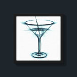 Martini Glass Sketch Canvas Afdruk<br><div class="desc">Een schets van een cocktailmartini glas met een olijf.</div>