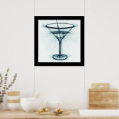 Martini Glass Sketch Poster (Keuken)