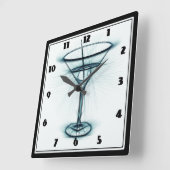 Martini Glass Sketch Vierkante Klok (Hoek)
