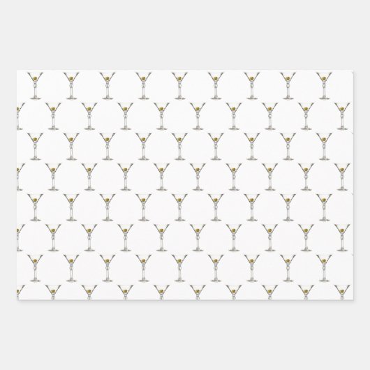 Martini Glass Wrapping Paper Flat Sheet Set 3 (Voorkant 3)
