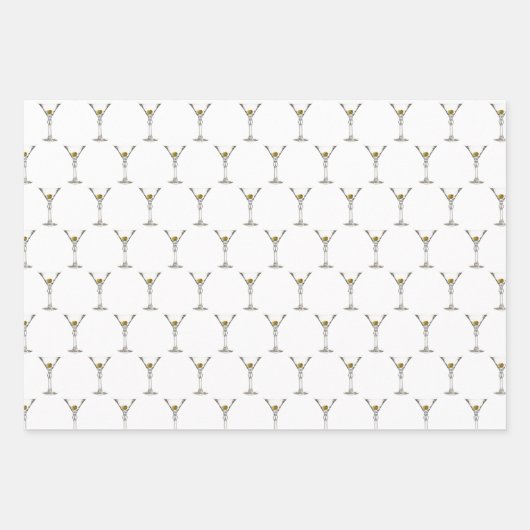 Martini Glass Wrapping Paper Flat Sheet Set 3 (Voorkant 2)