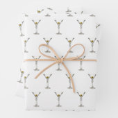 Martini Glass Wrapping Paper Flat Sheet Set 3 (In situ)