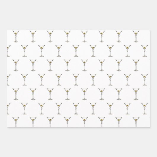 Martini Glass Wrapping Paper Flat Sheet Set 3 (Voorkant)